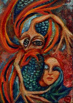 "Mrs. Smith - Based on a Poem by Ogden Nash 'The Mermaid'" by Linda Markwardt, Verona WI - Acrylic